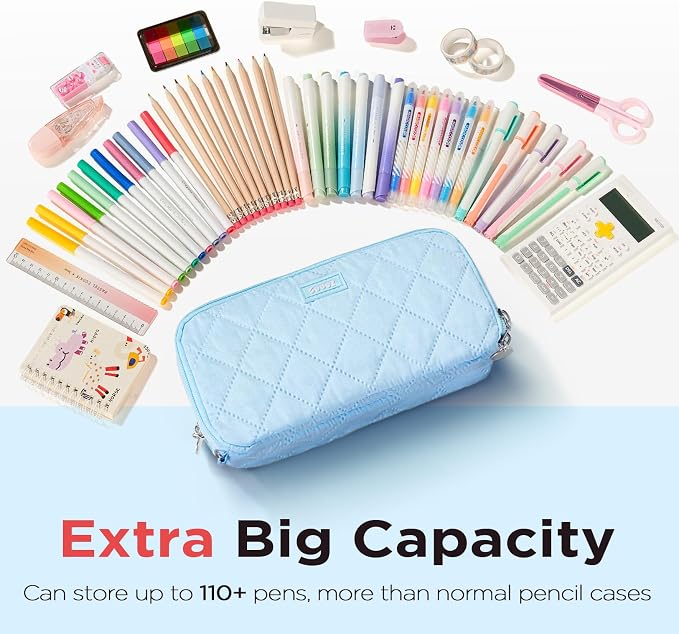 Sooez Large Pencil Case Pouch, Extra Big Pencil Bag - Image 3