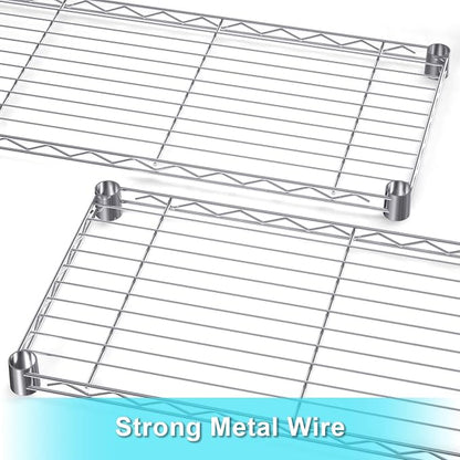 Auslar 5-Tier Heavy Duty Wire Shelving, Adjustable Storage Rack, Chrome | 14"D - Image 5