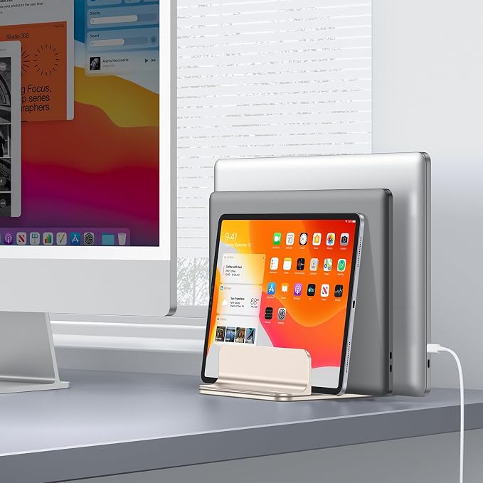 OMOTON Vertical Laptop Stand, Desktop Aluminum Mac Book Stand - Image 8