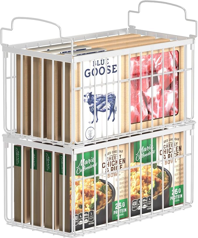 Freezer Organizer Bins, 2 Pack Stackable Deep Chest Freezer Organizer Bins by MSERCUOR