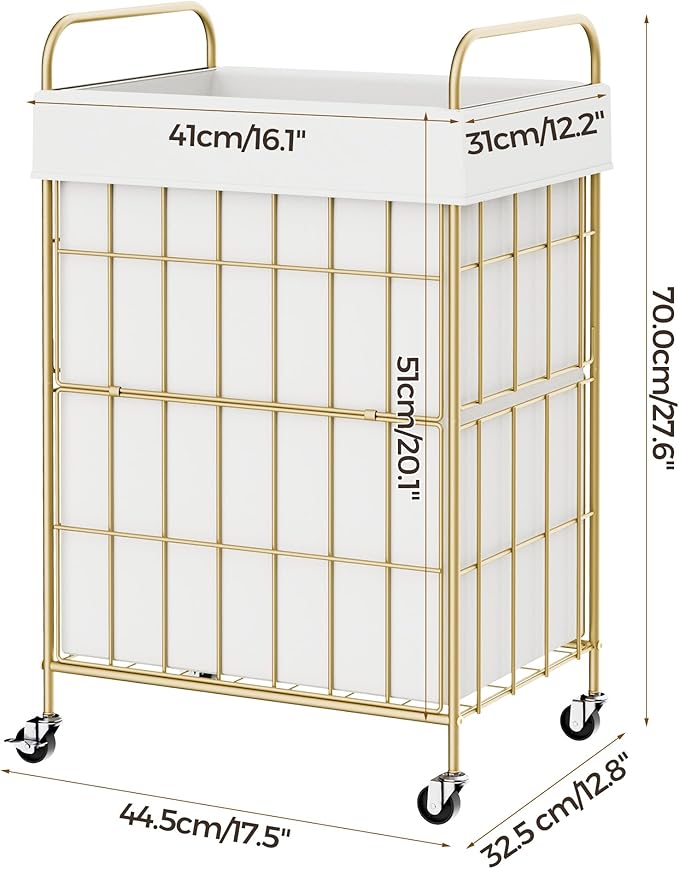 Laundry Hamper with Wheels, 90L Laundry Basket with Handle, Laundry Sorter with - Image 7