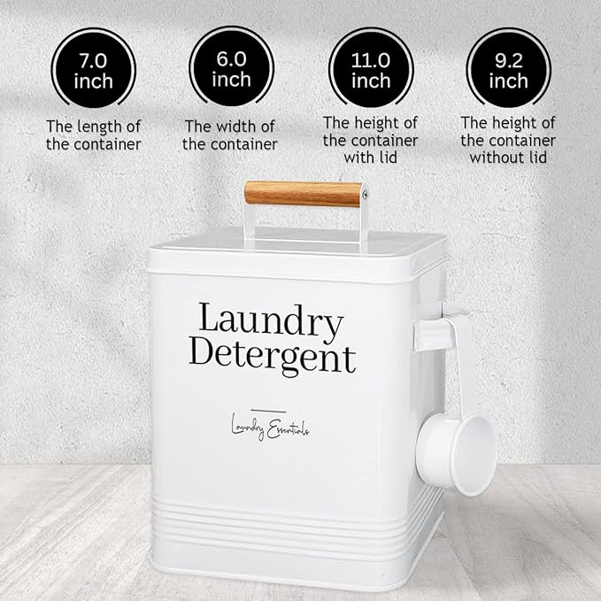 Simplation Laundry Detergent Container, Modern Farmhouse Storage Box - Image 5