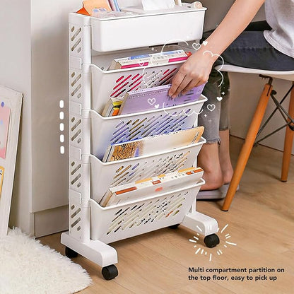 Movable Bookshelf, Portable Bookshelf, Storage Organizer Shelf, Suitable - Image 6