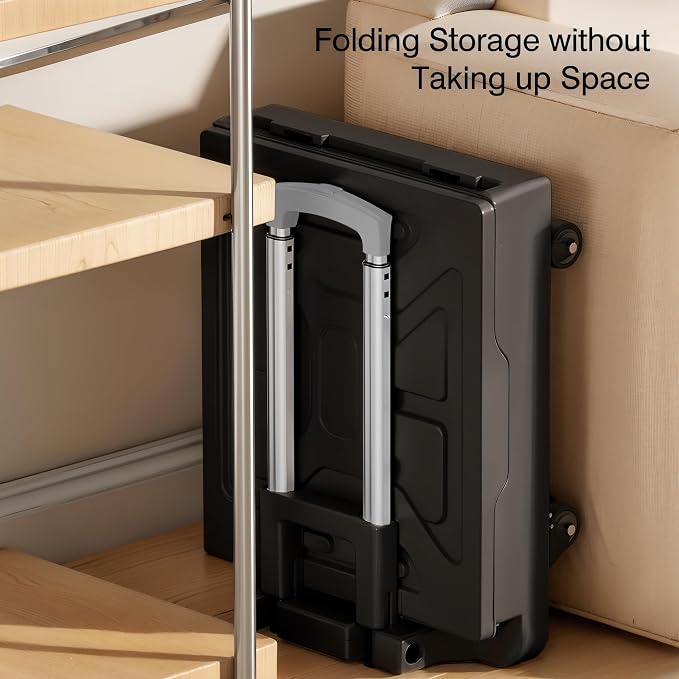 VECELO 66LHeavy-Duty 2-in-1 Foldable Utility Cart, Large Capacity Rolling Crate - Image 9
