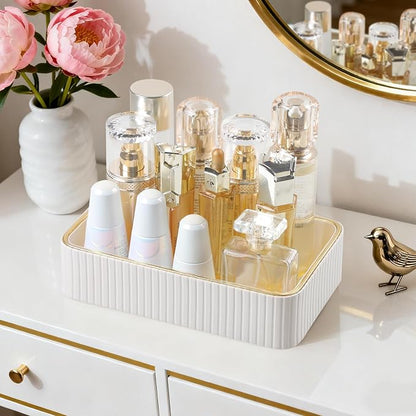 Desk Organizer Tray, PU Leather Nightstand Organizer Perfume Valet Tray - Image 3