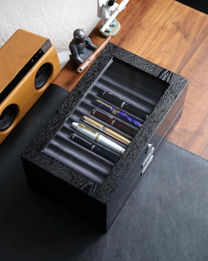 wood pen display case 36 slot Fountain pen Box storage Organizer - Image 2