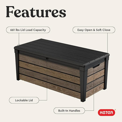 Keter Signature Collection 120 Gallon Resin Deck Box Organization and Storage - Image 4
