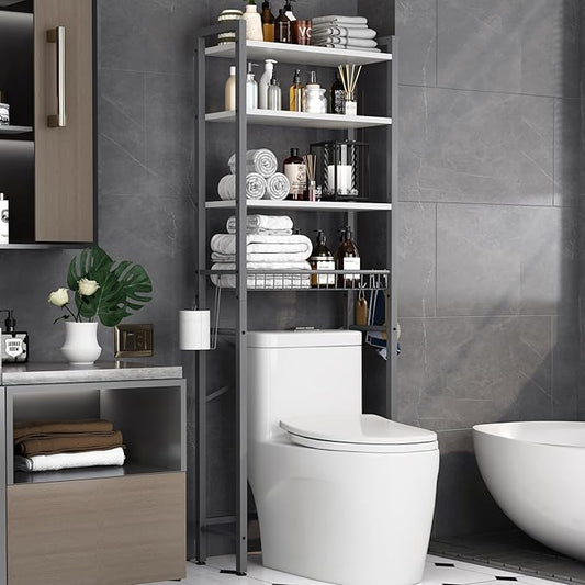 Kalrin Over-The-Toilet Storage Rack, 4-Tier Bathroom Organizer Shelf Over Toilet by Kalrin