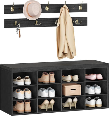 HOOBRO Shoe Storage Bench with Cushion, 39.4" L Entryway Bench with 12 Cubbies - Image 9
