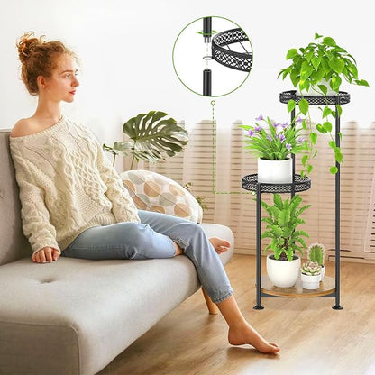 Oppro 3 Tier Large Plant Stand Indoor Outdoor Clearance, Metal Flower Shelf Pot - Image 5