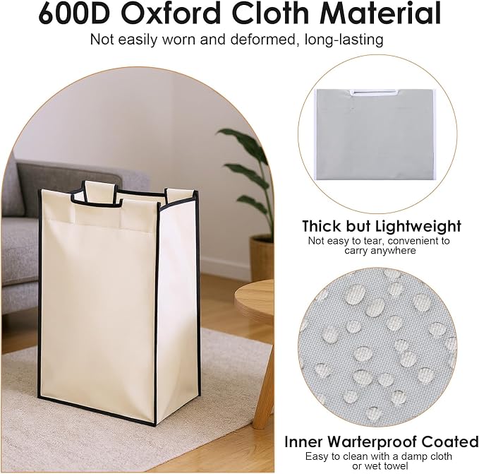 3 Pack Large Laundry Sorter Replacement Bags, 600D Oxford Cloth, Waterproof - Image 3