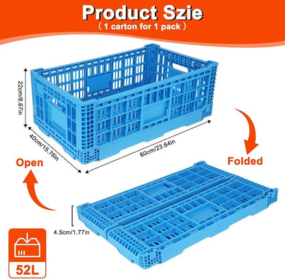 52L Plastic Collapsible Storage Bins - Image 2