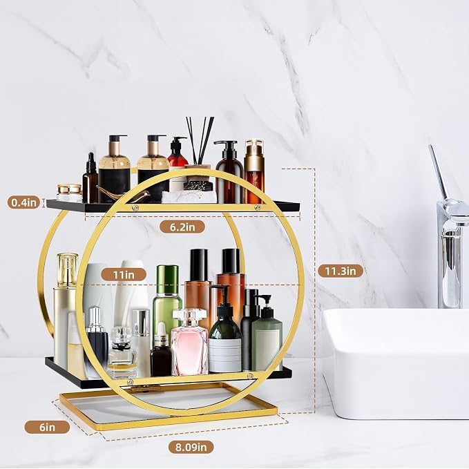 Perfume Organizer for Dresser, 2 Tier Makeup Organizer for Vanity, Bathroom - Image 3