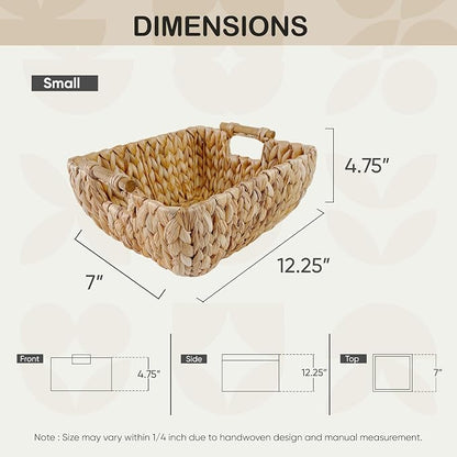 Small Rectangular Handwoven Wicker Basket - Image 7