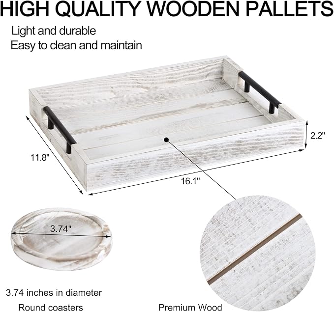 Wooden Serving Ottoman Tray - Image 5