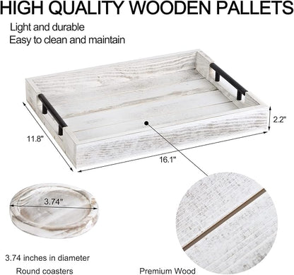 Wooden Serving Ottoman Tray - Image 5