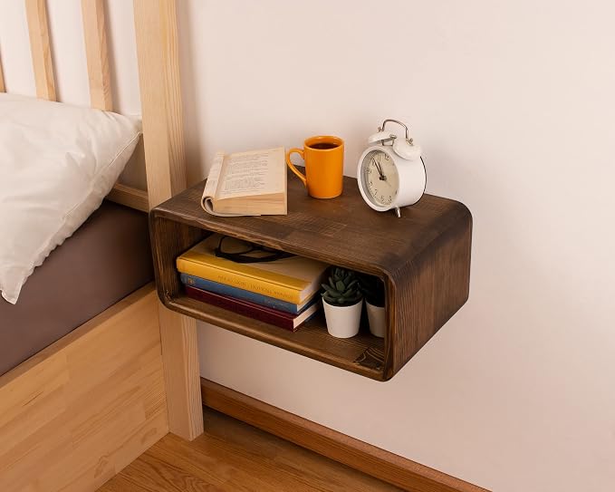 Floating Nightstand Wooden, Bedside Table, Nightstand Shelf, Wall Mounted - Image 6