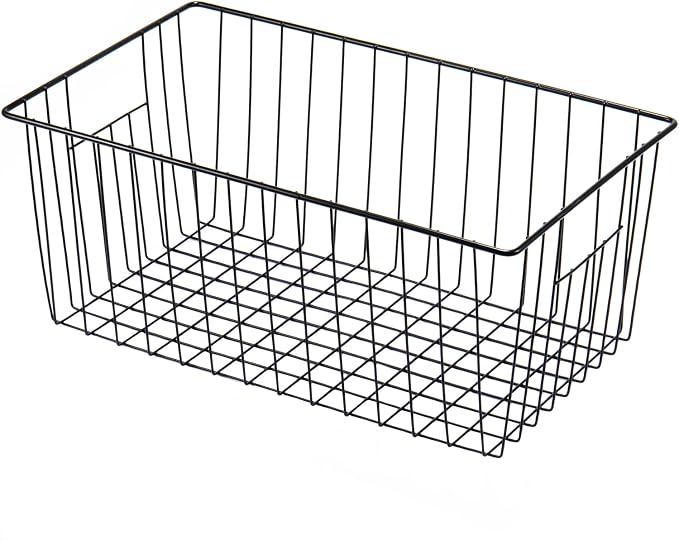 16inch Freezer Storage Organizer Baskets, Refrigerator Metal Wire Basket Bins - Image 2