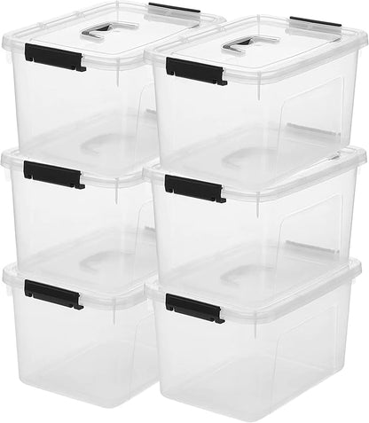 Clear Storage Latch Box 12 Quart, Plastic Organizing Box/Bin by JUJIAJIA