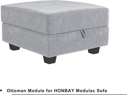 HONBAY Square Ottoman Module for Modular Sofa Couch, Square Ottoman - Image 8