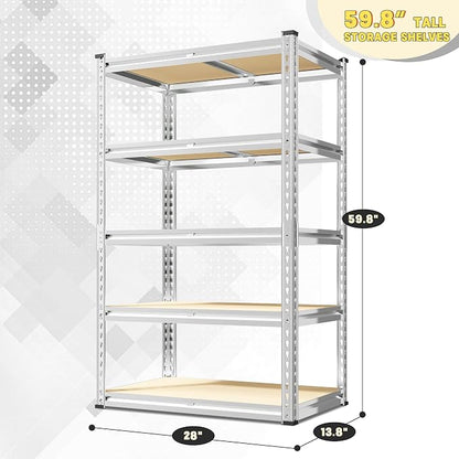 REIBII 2000LBS Storage Shelves 5 Tier Garage Shelving Heavy Duty Metal Shelving - Image 3