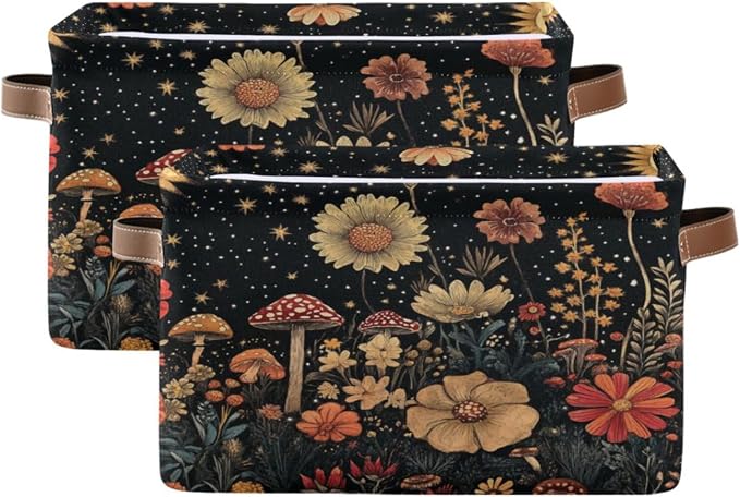 Celestial Garden with Blooming Flowers Stars Storage Bins Box Foldable Shelf by Unknown