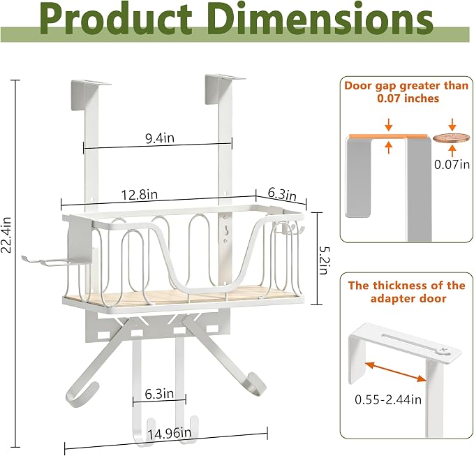 Ironing Board Hanger, CUFURNIX Wall Mount or Over the Door Iron Holder - Image 2