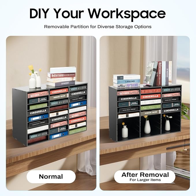 Mail Sorter Organizer, 27 Compartments Mailbox - Image 5
