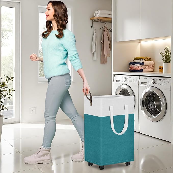 HomeHacks 90L Large Rolling Laundry Basket, Laundry Hamper - Image 4