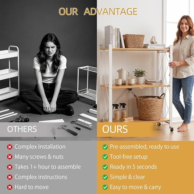 3-Tier Folding Storage Shelves - Image 5