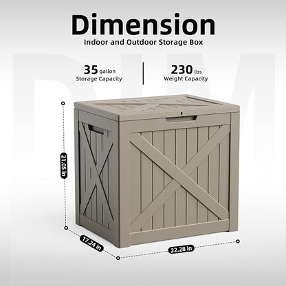 EasyUp 35 Gallon Deck Boxes Outdoor Waterproof, Weatherproof Outdoor Deck Box - Image 7