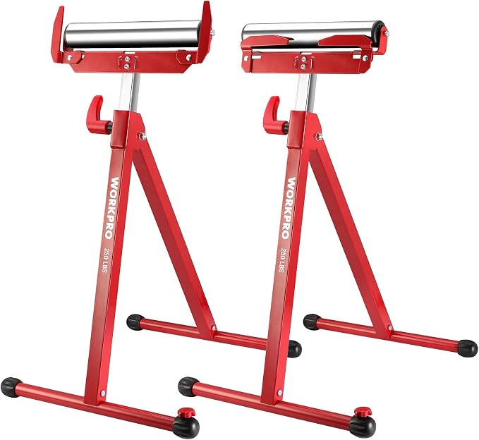 WORKPRO Folding Roller Stand Height Adjustable, Heavy Duty 250 LB Load Capacity by WORKPRO