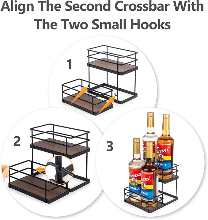 4 Bottle Capacity Coffee Syrup Organizer 2 Tier Coffee Syrup Stand Shelf - Image 2