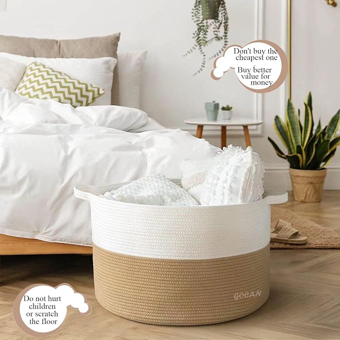 Storage Baskets for Organizing D22"H14" Large blanket basket laundry basket - Image 2