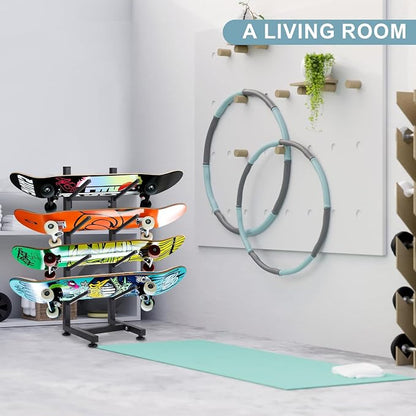 BiJun Skateboard Racks Floor Stand, 4-Layer Skateboard Holder, Snowboard - Image 4