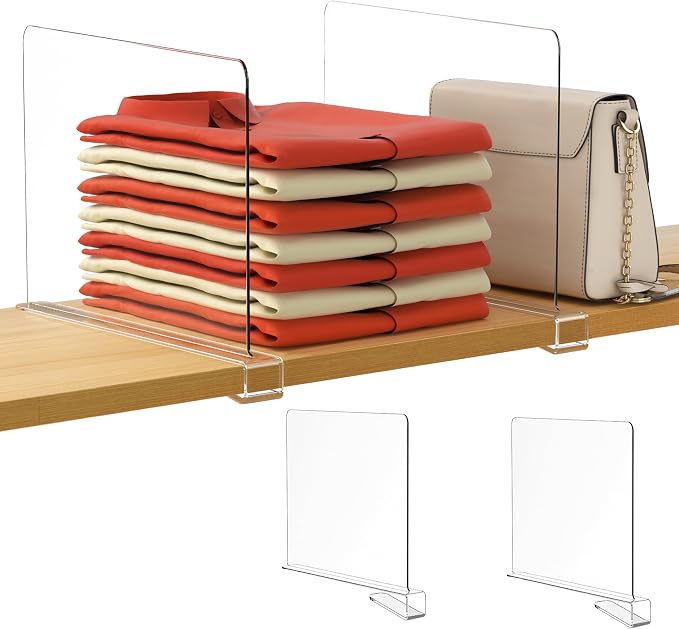 HBlife    Clear Shelf Dividers, 2 Pack Purse Organizer by HBlife