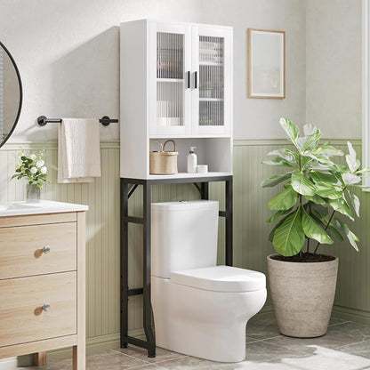 White Over The Toilet Storage Cabinet by USHOWER