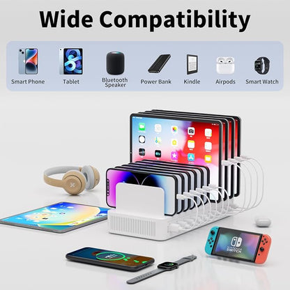 60W Charging Station for Multiple Devices, 10-Port USB Fast Charging Station - Image 5