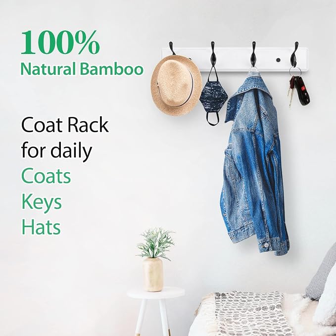 Wooden Coat Rack, Wall-Mounted Organizer - Image 6