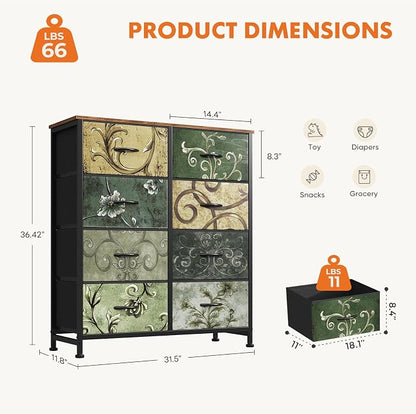 Sweetcrispy 8 Drawer Dresser for Bedroom, Organizer Storage Drawers | Fabric - Image 3
