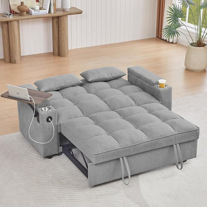 hansones 65" 3-in-1 Sofa Bed, Pull Out Sleeper Sofa - Image 6