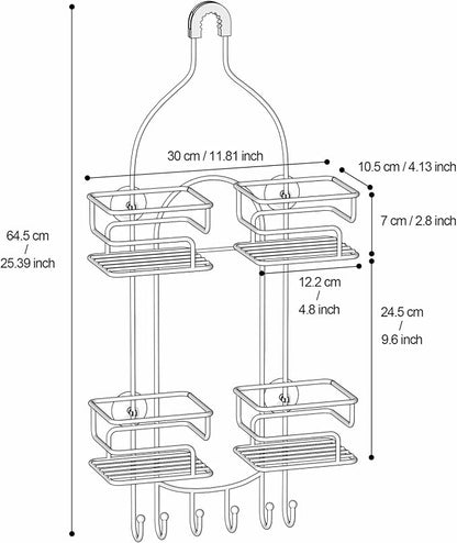SRIWATANA Shower Caddy Hanging Over Head, Bathroom Shower Organizer Shower Rack - Image 8