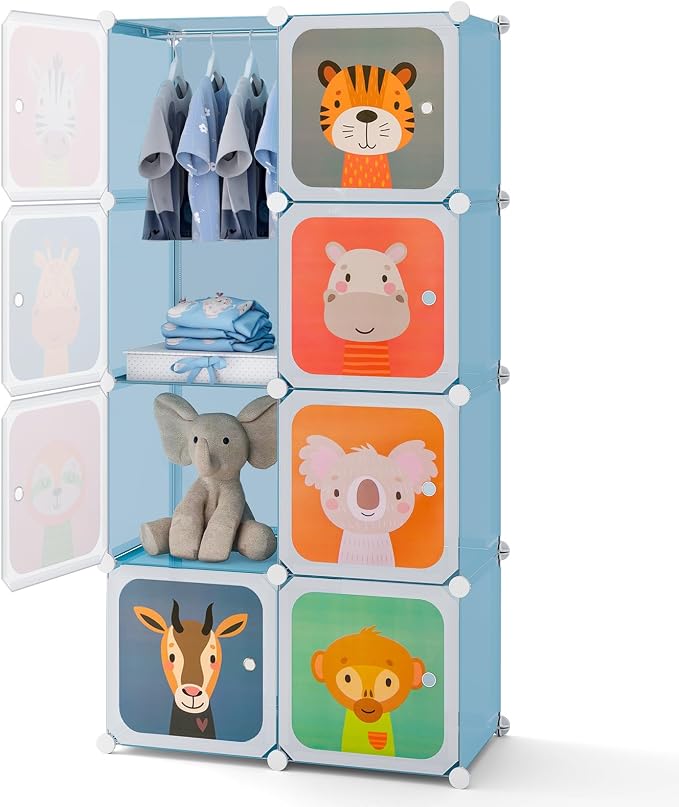 HONEY JOY Kids Wardrobe Closet, Baby Cartoon Clothes Storage Organizer by HONEYJOY