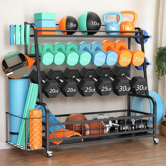 4-Tier Dumbbell Rack Weight Stand by Gyfimoie