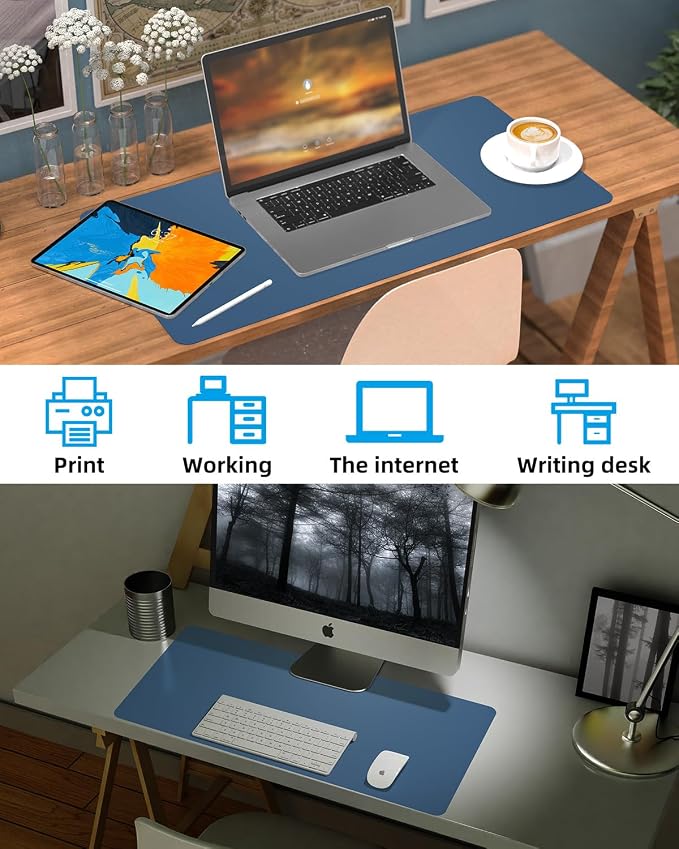 PULeather Non-Slip Desk Mat, Large Mouse Pad & Laptop Desk Pad - Image 7