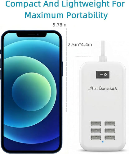 6 Ports USB Charger Hub Desktop US Plug AC Power Wall Travel Charging Adapter - Image 7