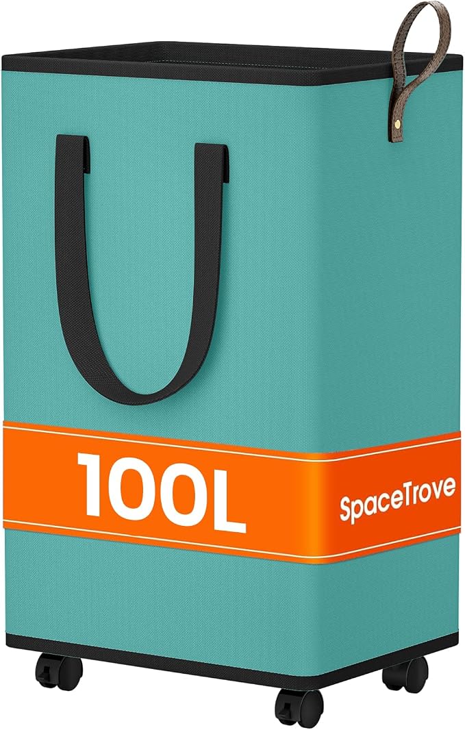 SpaceTrove Laundry Basket with Wheels, Collapsible Laundry Baskets, Laundry by Unknown