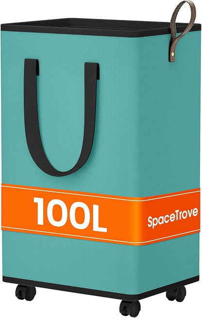 SpaceTrove Laundry Basket with Wheels, Collapsible Laundry Baskets, Laundry by Unknown