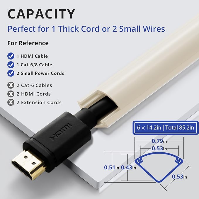 ZhiYo Corner Cable Hider for 1 Cord, Hide Wires on Wall Corner, Self-Adhesive - Image 5