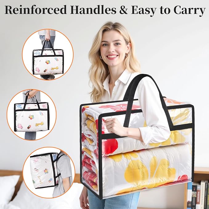 SpaceTrove Clear Clothes Storage Bags, 8 Pack Closet Organizers and Under Bed - Image 6
